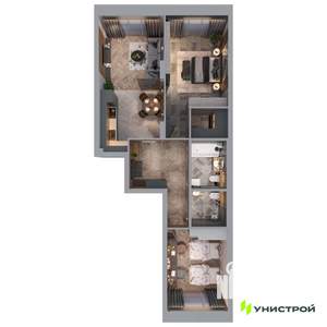 2-к квартира, вторичка, 69м2, 2/8 этаж