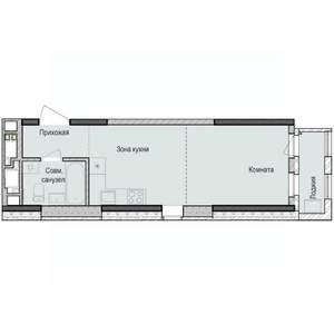 Студия квартира, строящийся дом, 30м2, 8/23 этаж