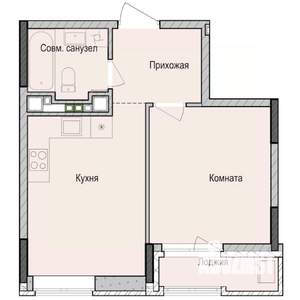 1-к квартира, строящийся дом, 37м2, 12/23 этаж