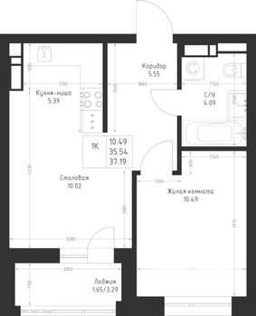 1-к квартира, вторичка, 37м2, 4/23 этаж