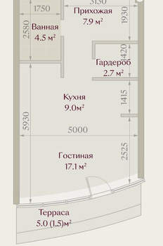 1-к квартира, вторичка, 43м2, 2/4 этаж