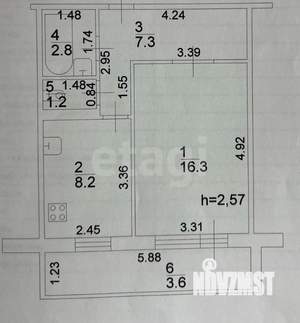 1-к квартира, вторичка, 36м2, 1/5 этаж