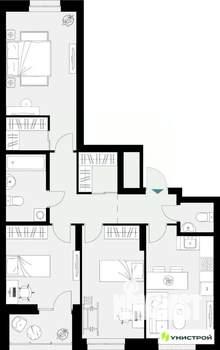 3-к квартира, вторичка, 83м2, 12/18 этаж