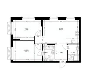 2-к квартира, вторичка, 58м2, 14/16 этаж