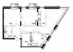 3-к квартира, вторичка, 88м2, 16/20 этаж