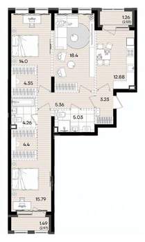 3-к квартира, вторичка, 90м2, 3/9 этаж