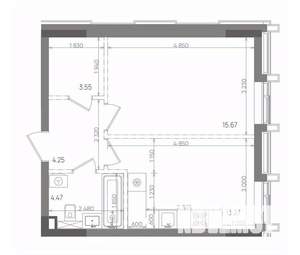 1-к квартира, вторичка, 41м2, 12/22 этаж