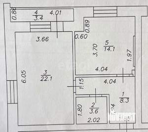 1-к квартира, вторичка, 48м2, 4/5 этаж