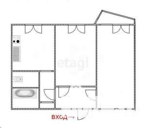 2-к квартира, вторичка, 54м2, 3/10 этаж