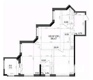 2-к квартира, вторичка, 88м2, 15/23 этаж