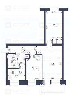 3-к квартира, вторичка, 58м2, 5/5 этаж