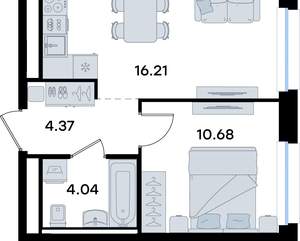 1-к квартира, вторичка, 35м2, 3/8 этаж