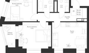 2-к квартира, вторичка, 55м2, 5/23 этаж