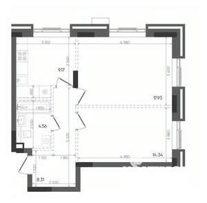 2-к квартира, вторичка, 54м2, 15/22 этаж