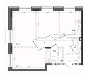 3-к квартира, вторичка, 71м2, 8/14 этаж