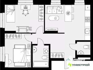 2-к квартира, вторичка, 61м2, 5/18 этаж