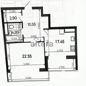 1-к квартира, вторичка, 58м2, 9/25 этаж