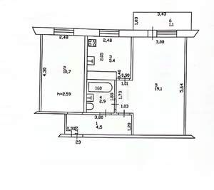 2-к квартира, вторичка, 44м2, 1/5 этаж