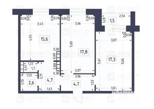 2-к квартира, вторичка, 64м2, 3/9 этаж