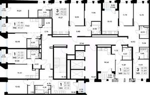 3-к квартира, строящийся дом, 77м2, 10/20 этаж