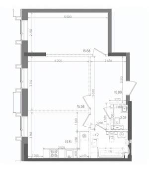 2-к квартира, вторичка, 61м2, 20/22 этаж
