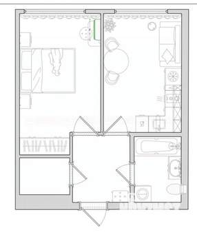 1-к квартира, вторичка, 35м2, 8/15 этаж