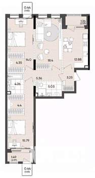 3-к квартира, вторичка, 91м2, 4/9 этаж