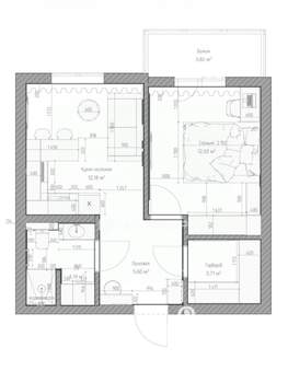 2-к квартира, вторичка, 42м2, 14/19 этаж