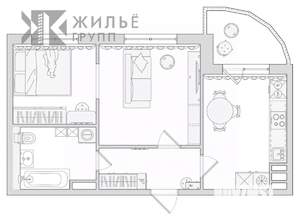 1-к квартира, вторичка, 41м2, 5/7 этаж