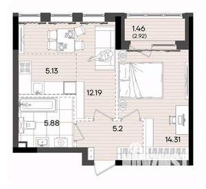 2-к квартира, вторичка, 44м2, 2/23 этаж