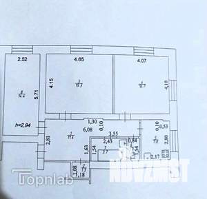 3-к квартира, вторичка, 76м2, 1/2 этаж