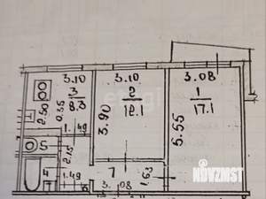 2-к квартира, вторичка, 51м2, 9/9 этаж