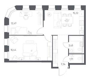 2-к квартира, вторичка, 57м2, 17/25 этаж