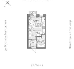 1-к квартира, вторичка, 25м2, 8/24 этаж