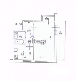 1-к квартира, вторичка, 37м2, 9/9 этаж