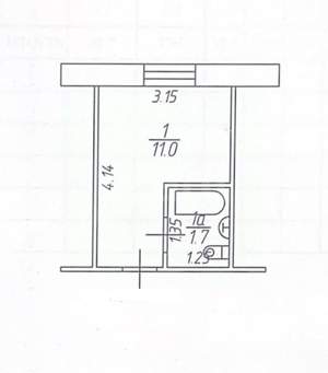 Студия квартира, вторичка, 13м2, 1/5 этаж