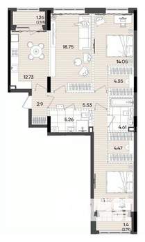3-к квартира, вторичка, 91м2, 7/9 этаж