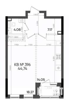 1-к квартира, вторичка, 45м2, 10/23 этаж