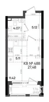 Студия квартира, вторичка, 27м2, 18/23 этаж