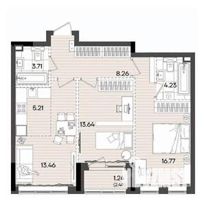 3-к квартира, вторичка, 67м2, 2/9 этаж