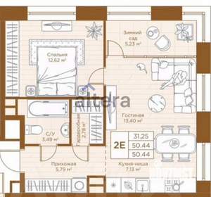 2-к квартира, вторичка, 50м2, 8/12 этаж