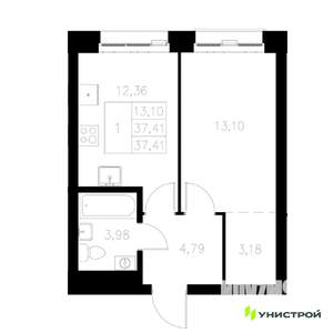 1-к квартира, вторичка, 37м2, 3/8 этаж