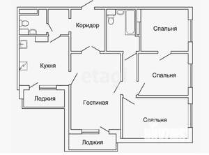 4-к квартира, вторичка, 193м2, 4/6 этаж