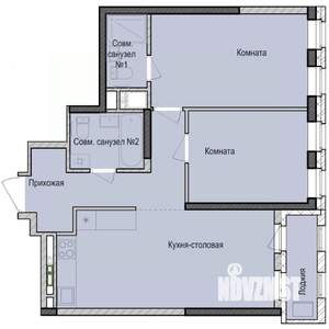 2-к квартира, строящийся дом, 61м2, 3/23 этаж