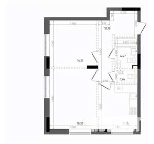 2-к квартира, вторичка, 60м2, 4/8 этаж