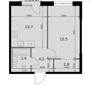 1-к квартира, вторичка, 40м2, 6/20 этаж