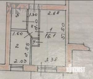 1-к квартира, вторичка, 30м2, 6/9 этаж