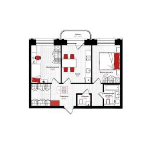 2-к квартира, вторичка, 61м2, 7/25 этаж