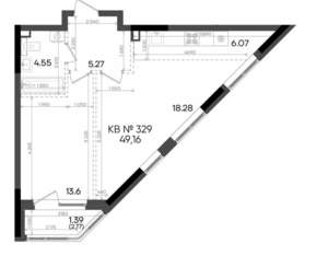 2-к квартира, вторичка, 49м2, 4/23 этаж