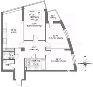 3-к квартира, вторичка, 103м2, 16/24 этаж
